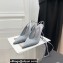 The Attico Heel 10.5cm Venus Slingback with Ankle Strap Satin Gray