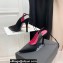 The Attico Heel 10.5cm Venus Slingback with Ankle Strap Satin Black