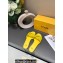 Fendi Leather Baguette Slides Yellow 2022