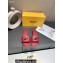 Fendi Leather Baguette Slides Red 2022