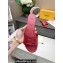 Fendi Leather Baguette Slides Red 2022
