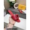 Fendi Leather Baguette Slides Red 2022