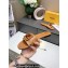 Fendi Leather Baguette Slides Brown 2022