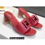 Fendi Leather Baguette Mules Red 2022