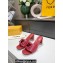 Fendi Leather Baguette Mules Red 2022