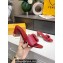 Fendi Leather Baguette Mules Red 2022
