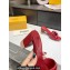 Fendi Leather Baguette Mules Red 2022