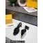 Fendi Leather Baguette Mules Black 2022
