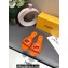 Fendi Leather Baguette Slides Orange 2022