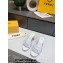Fendi Leather Baguette Mules White 2022