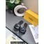 Fendi Leather Baguette Slides Black 2022