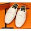 Hermes "H" cut-out detail Catena Mules White