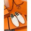 Hermes "H" cut-out detail Catena Mules White