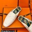 Hermes "H" cut-out detail Catena Mules White