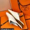 Hermes "H" cut-out detail Catena Mules White