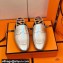 Hermes "H" cut-out detail Catena Mules Silver