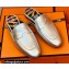 Hermes "H" cut-out detail Catena Mules Silver