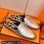 Hermes "H" cut-out detail Catena Mules Silver