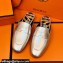 Hermes "H" cut-out detail Catena Mules Silver