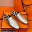 Hermes "H" cut-out detail Catena Mules Silver