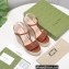 Gucci Platform 4cm Heel 13cm Wedge Sandals Leather Brown with Horsebit