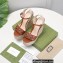 Gucci Platform 4cm Heel 13cm Wedge Sandals Leather Brown with Horsebit