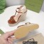 Gucci Platform 4cm Heel 13cm Wedge Sandals Leather Brown with Horsebit