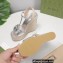 Gucci Platform 4cm Heel 13cm Wedge Sandals Leather Silver with Horsebit