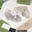 Gucci Platform 4cm Heel 13cm Wedge Sandals Leather Silver with Horsebit