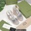 Gucci Platform 4cm Heel 13cm Wedge Sandals Leather Silver with Horsebit