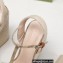 Gucci Platform 4cm Heel 13cm Wedge Sandals GG Beige with Horsebit