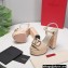 Valentino VLogo Signature Raffia Platform 4cm Heel 13cm Sandals Beige