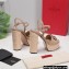 Valentino VLogo Signature Raffia Platform 4cm Heel 13cm Sandals Nude