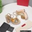 Valentino VLogo Signature Raffia Platform 4cm Heel 13cm Sandals Gold