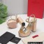 Valentino VLogo Signature Raffia Platform 4cm Heel 13cm Sandals Gold