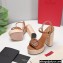 Valentino VLogo Signature Raffia Platform 4cm Heel 13cm Sandals Brown