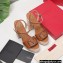 Valentino VLogo Signature Raffia Platform 4cm Heel 13cm Sandals Brown