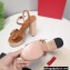 Valentino VLogo Signature Raffia Platform 4cm Heel 13cm Sandals Brown