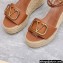 Valentino VLogo Signature Raffia Platform 4cm Heel 11cm Wedge Sandals Brown