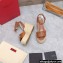 Valentino VLogo Signature Raffia Platform 4cm Heel 11cm Wedge Sandals Brown