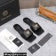 Versace La Medusa Leather Slides Black/Gold