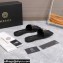 Versace La Medusa Leather Slides Black/Gold