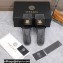 Versace La Medusa Leather Slides Black/Gold