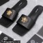Versace La Medusa Leather Slides Black/Gold