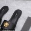Versace La Medusa Leather Slides Black/Gold