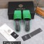 Versace La Medusa Leather Slides Green