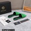Versace La Medusa Leather Slides Green