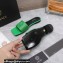 Versace La Medusa Leather Slides Green
