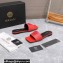 Versace La Medusa Leather Slides Red