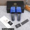 Versace La Medusa Leather Slides Blue